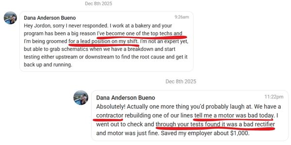 Dana Anderson Bueno — became top tech, groomed for lead position, saved employer $1,000