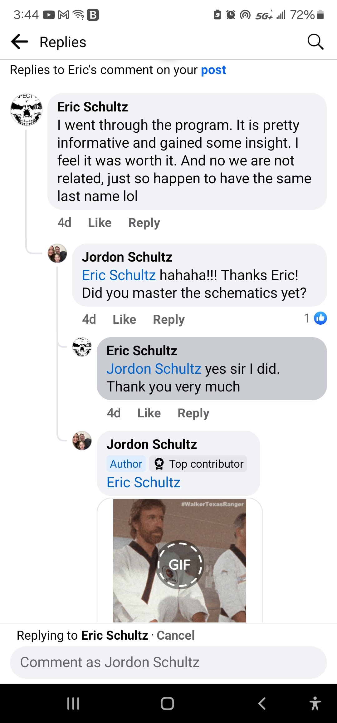 Eric Schultz — went through the program, mastered schematics, worth it